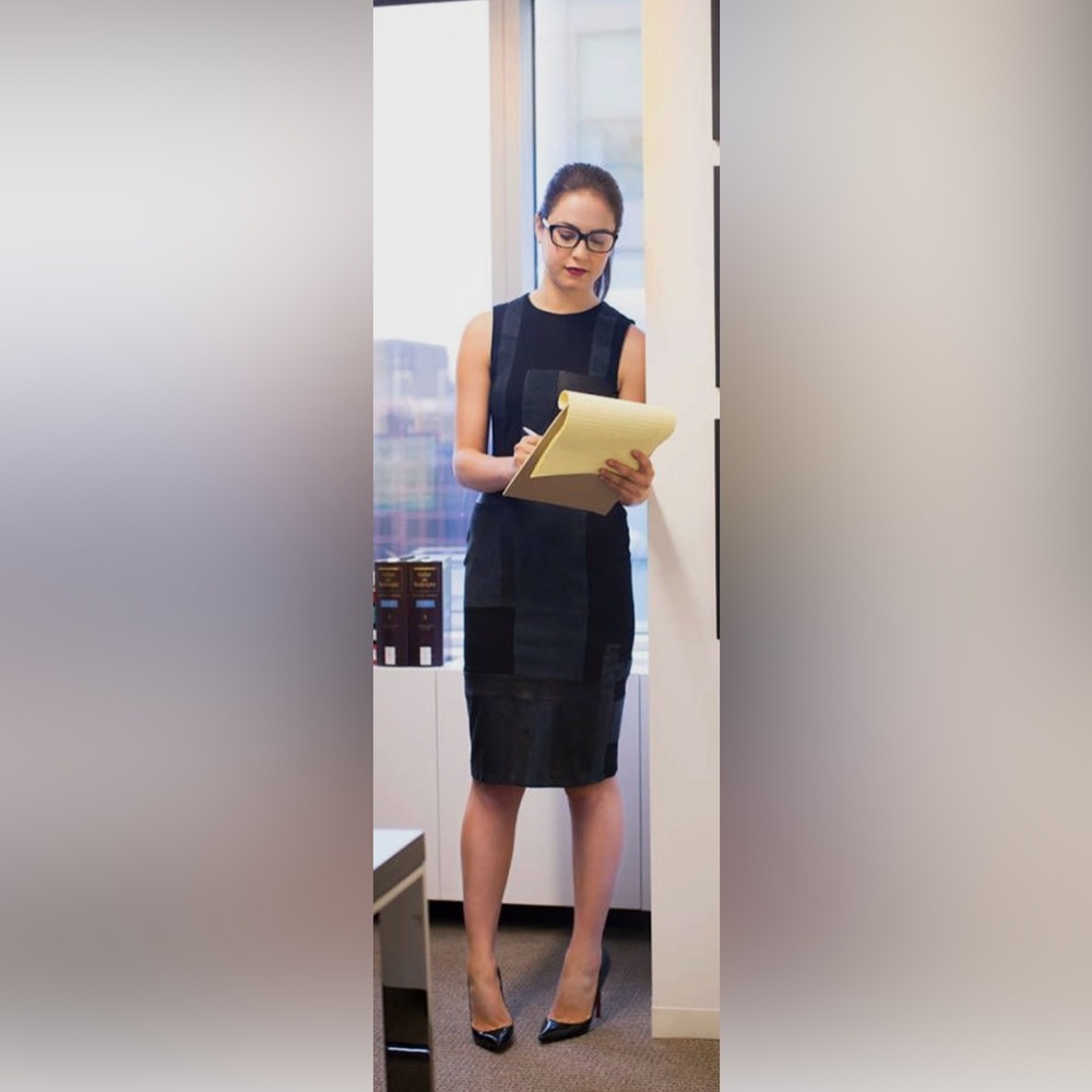 A.L.C Cold Leather Patchwork Dress - image 5